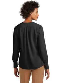 Brooks Brothers Ladies Open-Neck Satin Blouse 35 Brooks Brothers Ladies Open-Neck Satin Blouse -Thread Logic Store Brooks Brothers Ladies Open Neck Satin Blouse 16