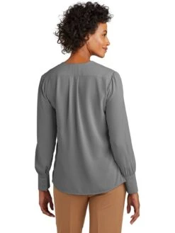 Brooks Brothers Ladies Open-Neck Satin Blouse 23 Brooks Brothers Ladies Open-Neck Satin Blouse -Thread Logic Store Brooks Brothers Ladies Open Neck Satin Blouse 4