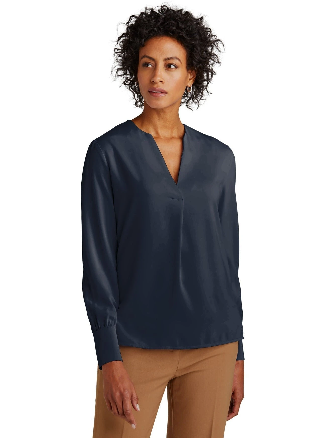 Brooks Brothers Ladies Open-Neck Satin Blouse 9 Brooks Brothers Ladies Open-Neck Satin Blouse - Image 9