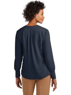 Brooks Brothers Ladies Open-Neck Satin Blouse 27 Brooks Brothers Ladies Open-Neck Satin Blouse -Thread Logic Store Brooks Brothers Ladies Open Neck Satin Blouse 8
