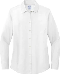 Brooks Brothers Ladies Wrinkle-Free Stretch Pinpoint Shirt -Thread Logic Store Brooks Brothers Ladies Wrinkle Free Stretch Pinpoint Shirt White S 1