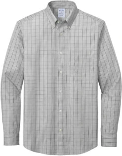 Brooks Brothers Wrinkle-Free Stretch Patterned Shirt -Thread Logic Store Brooks Brothers Wrinkle Free Stretch Patterned Shirt Shadow Grey S 1