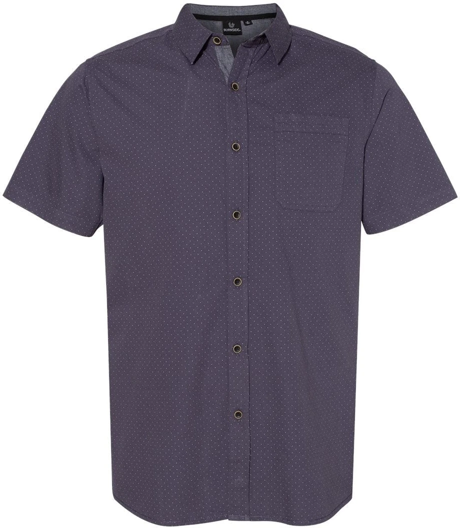 Burnside Peached Printed Poplin Short Sleeve Shirt 8 Burnside Peached Printed Poplin Short Sleeve Shirt - Image 8