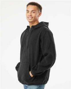 Burnside Polar Fleece Quarter-Zip Hooded Pullover -Thread Logic Store Burnside Polar Fleece Quarter Zip Hooded Pullover 3