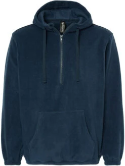 Burnside Polar Fleece Quarter-Zip Hooded Pullover -Thread Logic Store Burnside Polar Fleece Quarter Zip Hooded Pullover Navy S 13