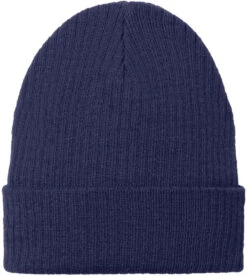 Port Authority C-FREE Recycled Beanie -Thread Logic Store C880 truenavy flat front