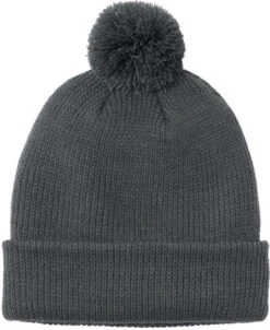 Port Authority Cozy Pom Beanie 11 Port Authority Cozy Pom Beanie -Thread Logic Store C978 stormgrey cap front