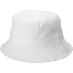 Port Authority Poly Bucket Hat -Thread Logic Store C980 WHITE Hat Left