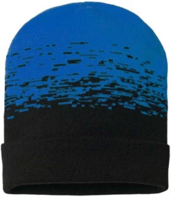 Cap America Static Pattern Knit With Cuff  -Thread Logic Store CAP AMERICA Static Pattern Knit with Cuff BlackTrue Royal OSFA 3