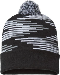 Cap America USA-Made Bar Beanie -Thread Logic Store CAP AMERICA USA Made Bar Beanie BlackHeather GreyWhite 1 Size 3