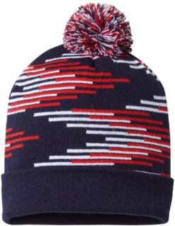 Cap America USA-Made Bar Beanie -Thread Logic Store CAP AMERICA USA Made Bar Beanie True NavyTrue RedWhite 1 Size 6