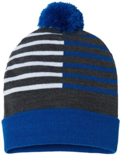 CAP AMERICA USA-Made Half Color Beanie -Thread Logic Store CAP AMERICA USA Made Half Color Beanie True RoyalWhite 1 Size 5