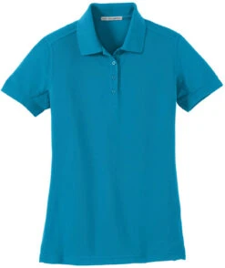 CLOSEOUT - Port Authority Ladies 5-in-1 Performance Pique Polo -Thread Logic Store CLOSEOUT Port Authority Ladies 5 in 1 Performance Pique Polo Blue Wake M 3