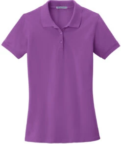 CLOSEOUT - Port Authority Ladies EZCotton Pique Polo 11 CLOSEOUT - Port Authority Ladies EZCotton Pique Polo -Thread Logic Store CLOSEOUT Port Authority Ladies EZCotton Pique Polo Bright Violet M 5