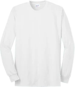 CLOSEOUT - Port Authority Long Sleeve All American Tee 14 CLOSEOUT - Port Authority Long Sleeve All American Tee -Thread Logic Store CLOSEOUT Port Authority Long Sleeve All American Tee White 4XL 7