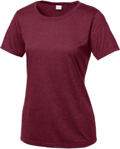 CLOSEOUT - Sport-Tek Ladies Heather Contender Scoop Neck Tee -Thread Logic Store CLOSEOUT Sport Tek Ladies Heather Contender Scoop Neck Tee Cardinal Heather 4XL 4