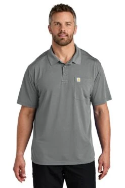 Carhartt Force Snag-Resistant Pocket Polo -Thread Logic Store CT106880 asphaltgrey model front