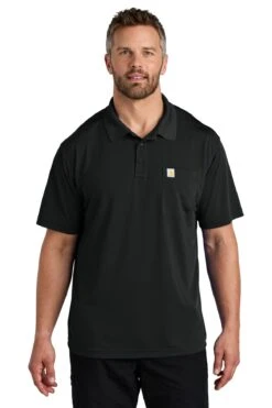 Carhartt Force Snag-Resistant Pocket Polo -Thread Logic Store CT106880 black model front