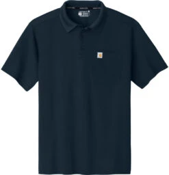 Carhartt Force Snag-Resistant Pocket Polo -Thread Logic Store CT106880 navy flat front