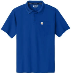 Carhartt Force Snag-Resistant Pocket Polo -Thread Logic Store CT106880 royalglassblue flat front