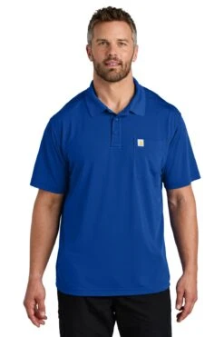 Carhartt Force Snag-Resistant Pocket Polo -Thread Logic Store CT106880 royalglassblue model front