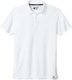 Carhartt Force Sun Defender Polo -Thread Logic Store CT106899 white flat front 470f8ad2 9913 4ff0 a31e b0fca4c9fd70