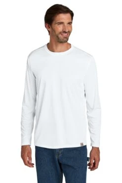 Carhartt Force Sun Defender Long Sleeve T-Shirt -Thread Logic Store CT106972 white model front c0e403c4 0344 494b 9b15 481e5b2a55dd