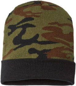 Cap America USA-Made Camo Cuffed Beanie -Thread Logic Store Cap America USA Made Camo Cuffed Beanie Woodland Camo OSFA 3