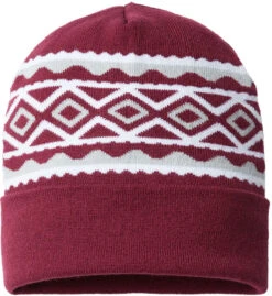 Cap America USA-Made Diamond Knit Cuff -Thread Logic Store Cap America USA Made Diamond Knit Cuff Maroon Silver OSFA 3