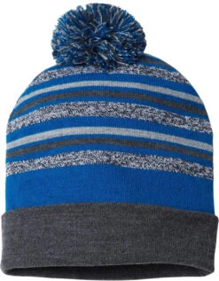 Cap America USA-Made Striped Beanie -Thread Logic Store Cap America USA Made Striped Beanie True Royal OSFA 5