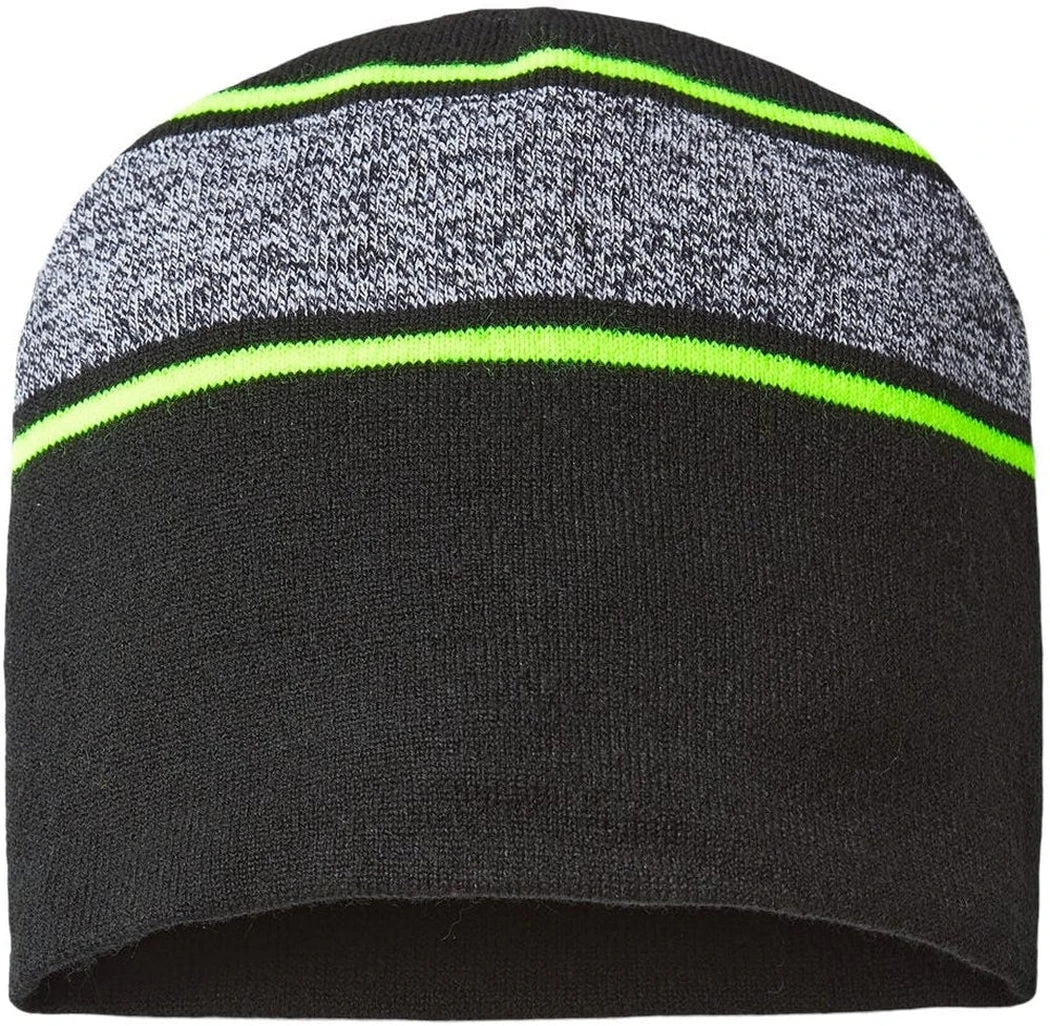Cap America USA-Made Variegated Striped Beanie 2 Cap America USA-Made Variegated Striped Beanie - Image 2