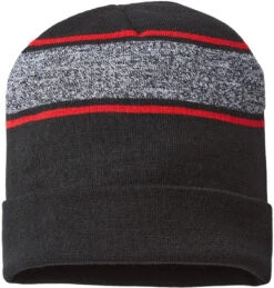 Cap America USA-Made Variegated Striped Cuffed Beanie -Thread Logic Store Cap America USA Made Variegated Striped Cuffed Beanie BlackTrue Red OSFA 3