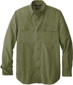 Carhartt Force Solid Long Sleeve Shirt -Thread Logic Store Carhartt Force Solid Long Sleeve Shirt Burnt Olive 2XL 5