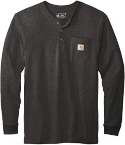 Carhartt Long Sleeve Henley T-Shirt -Thread Logic Store Carhartt Long Sleeve Henley T Shirt Carbon Heather S 1