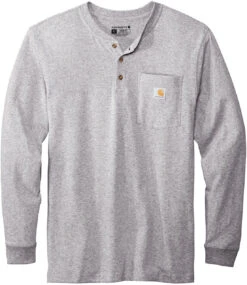 Carhartt Long Sleeve Henley T-Shirt -Thread Logic Store Carhartt Long Sleeve Henley T Shirt Heather Grey S 9