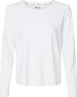 Champion Ladies Sport Soft Touch Long Sleeve Crop T-Shirt -Thread Logic Store Champion Ladies Sport Soft Touch Long Sleeve T Shirt White S 13