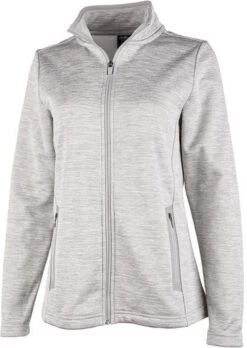Charles River Ladies Brigham Knit Jacket -Thread Logic Store Charles River Ladies Brigham Knit Jacket Light Grey S 3