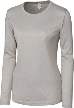 Clique Ladies Charge Active Long Sleeve Tee -Thread Logic Store Clique Ladies Charge Active Long Sleeve Tee Light Grey Heather S 3