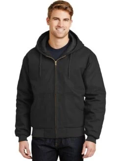 CornerStone Duck Cloth Hooded Work Jacket -Thread Logic Store Cornerstone Duck Cloth Hooded Work Jacket Black S 1