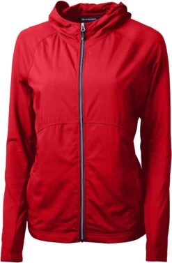 Cutter & Buck Ladies Adapt Eco Knit Full Zip Jacket -Thread Logic Store Cutter Buck Ladies Adapt Eco Knit Full Zip Jacket Red S 2