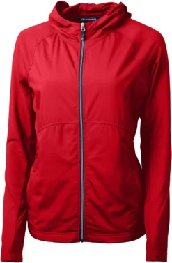 Cutter & Buck Ladies Adapt Eco Knit Full Zip Jacket -Thread Logic Store Cutter Buck Ladies Adapt Eco Knit Full Zip Jacket Red S 2 scaled