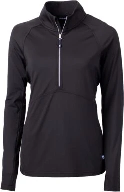 OUTLET-Cutter & Buck Ladies Adapt Eco Knit Half Zip Pullover -Thread Logic Store Cutter Buck Ladies Adapt Eco Knit Half Zip Pullover Black S 1 1