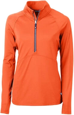 Cutter & Buck Ladies Adapt Eco Knit Half Zip Pullover -Thread Logic Store Cutter Buck Ladies Adapt Eco Knit Half Zip Pullover College Orange S 2