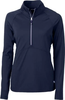 OUTLET-Cutter & Buck Ladies Adapt Eco Knit Half Zip Pullover -Thread Logic Store Cutter Buck Ladies Adapt Eco Knit Half Zip Pullover Navy Blue S 6 1