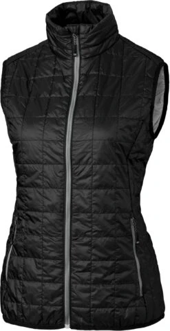 OUTLET-Cutter & Buck Ladies Rainier Vest 6 OUTLET-Cutter & Buck Ladies Rainier Vest -Thread Logic Store Cutter Buck Ladies Rainier Vest Black XS 2