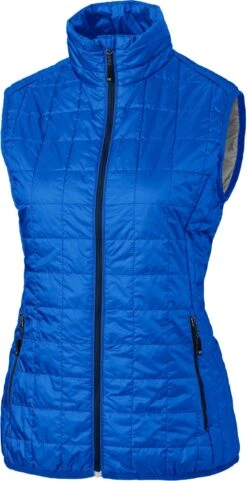 OUTLET-Cutter & Buck Ladies Rainier Vest 7 OUTLET-Cutter & Buck Ladies Rainier Vest -Thread Logic Store Cutter Buck Ladies Rainier Vest Royal XS 3