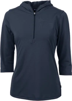 Cutter & Buck Ladies Virtue Eco Pique Half Zip Hoodie -Thread Logic Store Cutter Buck Ladies Virtue Eco Pique Half Zip Hoodie Navy Blue S 4 scaled