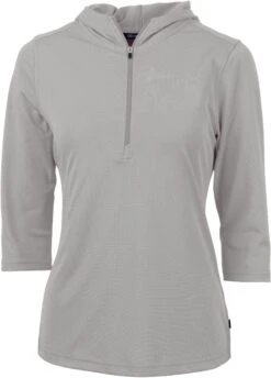 Cutter & Buck Ladies Virtue Eco Pique Half Zip Hoodie -Thread Logic Store Cutter Buck Ladies Virtue Eco Pique Half Zip Hoodie Polished S 3