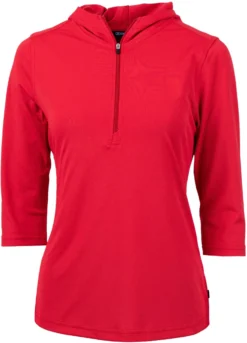 Cutter & Buck Ladies Virtue Eco Pique Half Zip Hoodie -Thread Logic Store Cutter Buck Ladies Virtue Eco Pique Half Zip Hoodie Red S 2 scaled