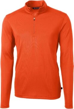 Cutter & Buck Virtue Eco Pique Recycled Quarter Zip -Thread Logic Store Cutter Buck Virtue Eco Pique Recycled Quarter Zip College Orange S 2